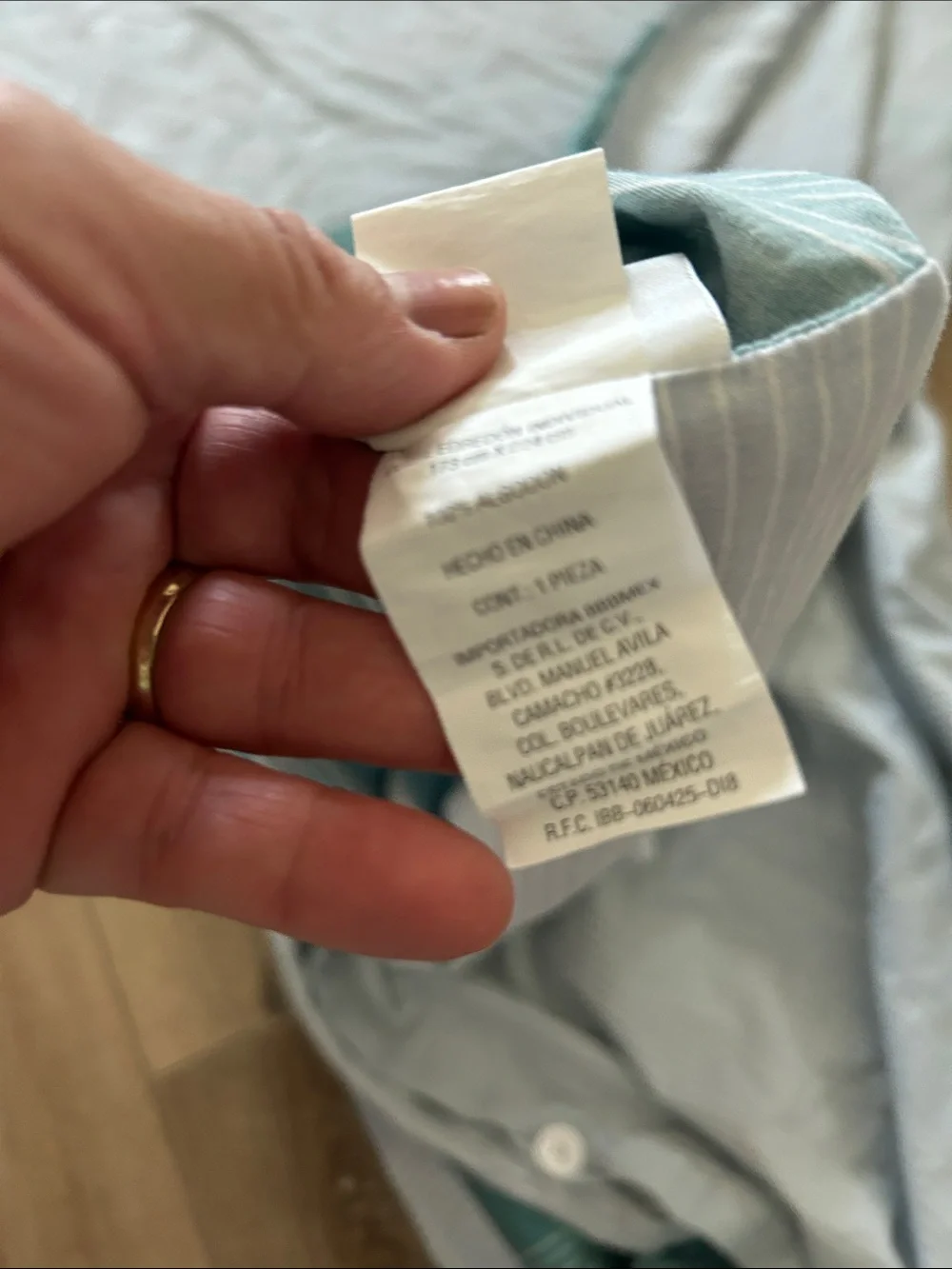 Lacoste Teal and Light Gray Striped Bedding Throw, Sz. Twin.